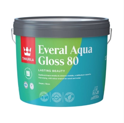 Emalia akrylowa Tikkurila Everal Aqua Gloss 80 Baza C 2,7L