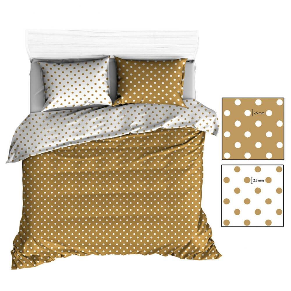 Poszewka 50x60 R138 biała beżowa groszki 330N 344N