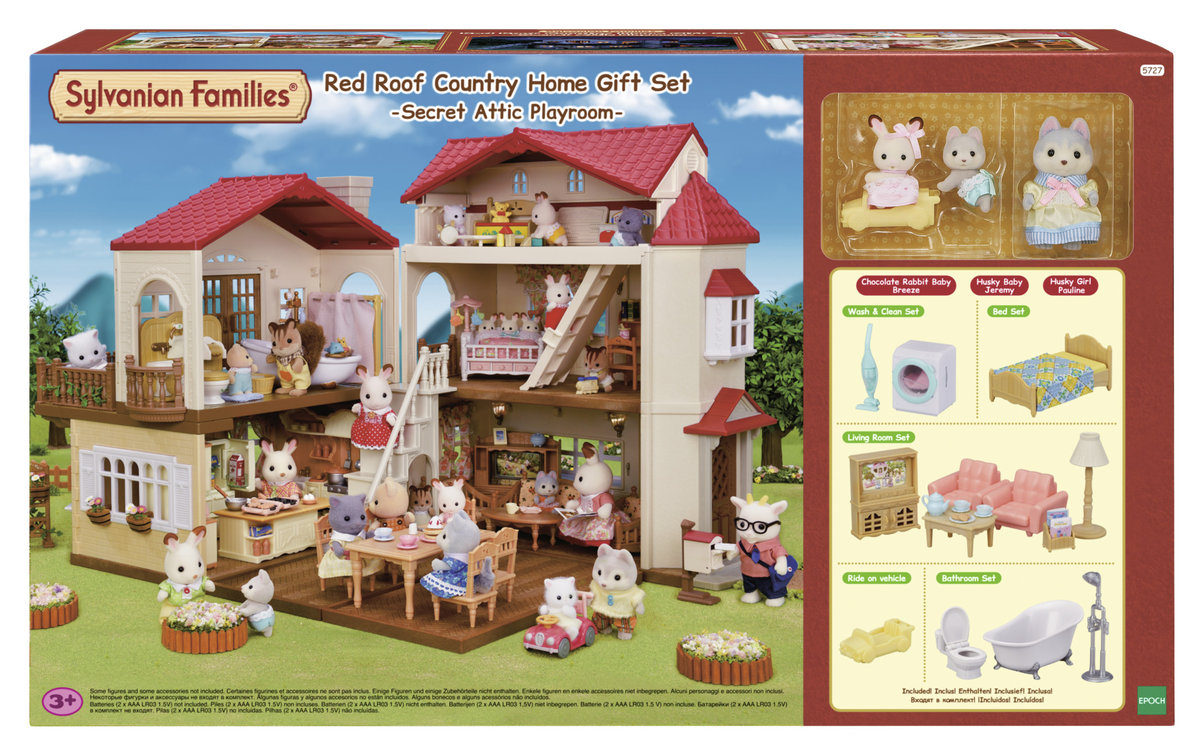 Duży domek z oświetleniem z tajemniczym pokojem na strychu Sylvanian Families 5727