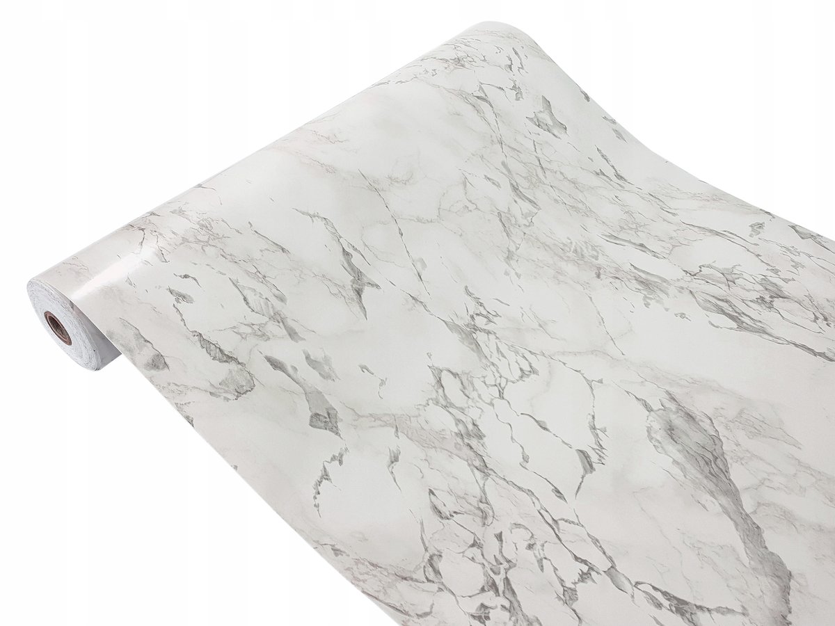 Samoprzylepna Okleina Meblowa Marmur Szary Na Szafę Komodę Regał 45x990