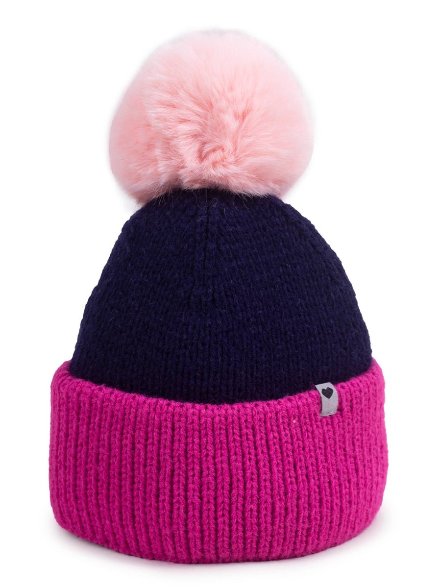 Czapka zimowa dziewczęca z pomponem serduszko 46-48 YOCLUB