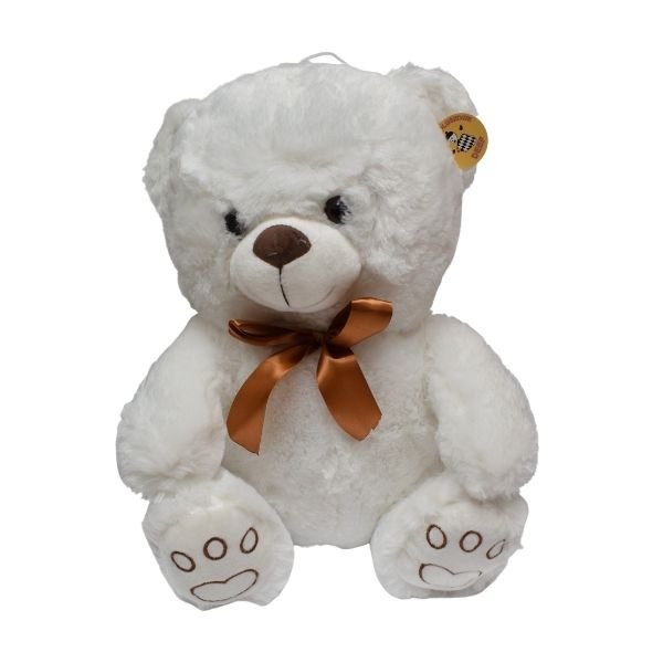 Miś Kremowy z Brązową Kokardką Średni