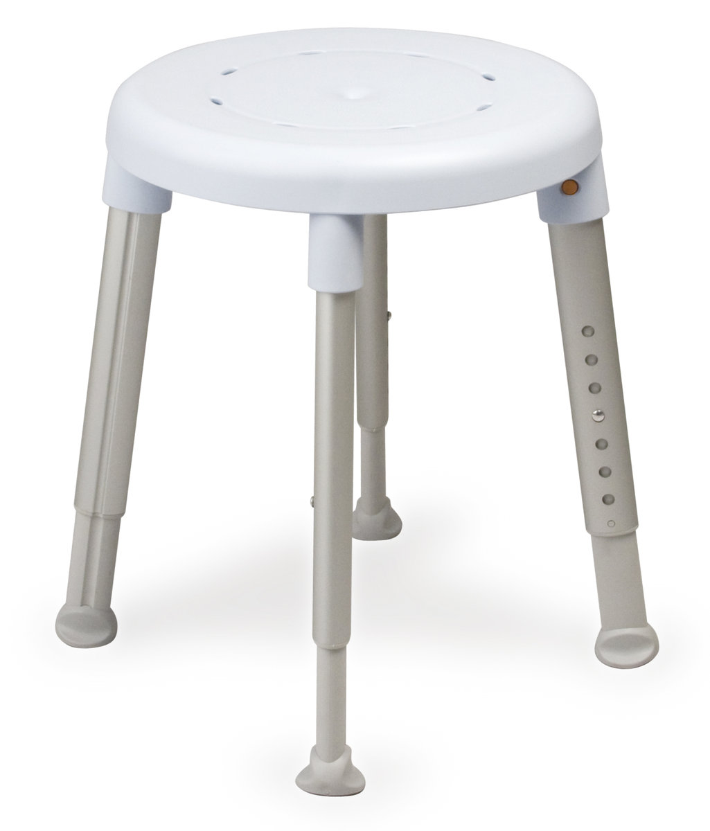 Etac Easy - stołek prysznicowy z regulacją wysokości (okrągłe siedzisko) kol. błękitny