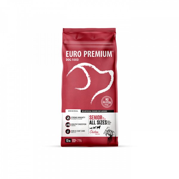 EURO PREMIUM SUCHA KARMA SENIOR KURCZAK RYŻEM 12KG WSZYSTKIE RASY