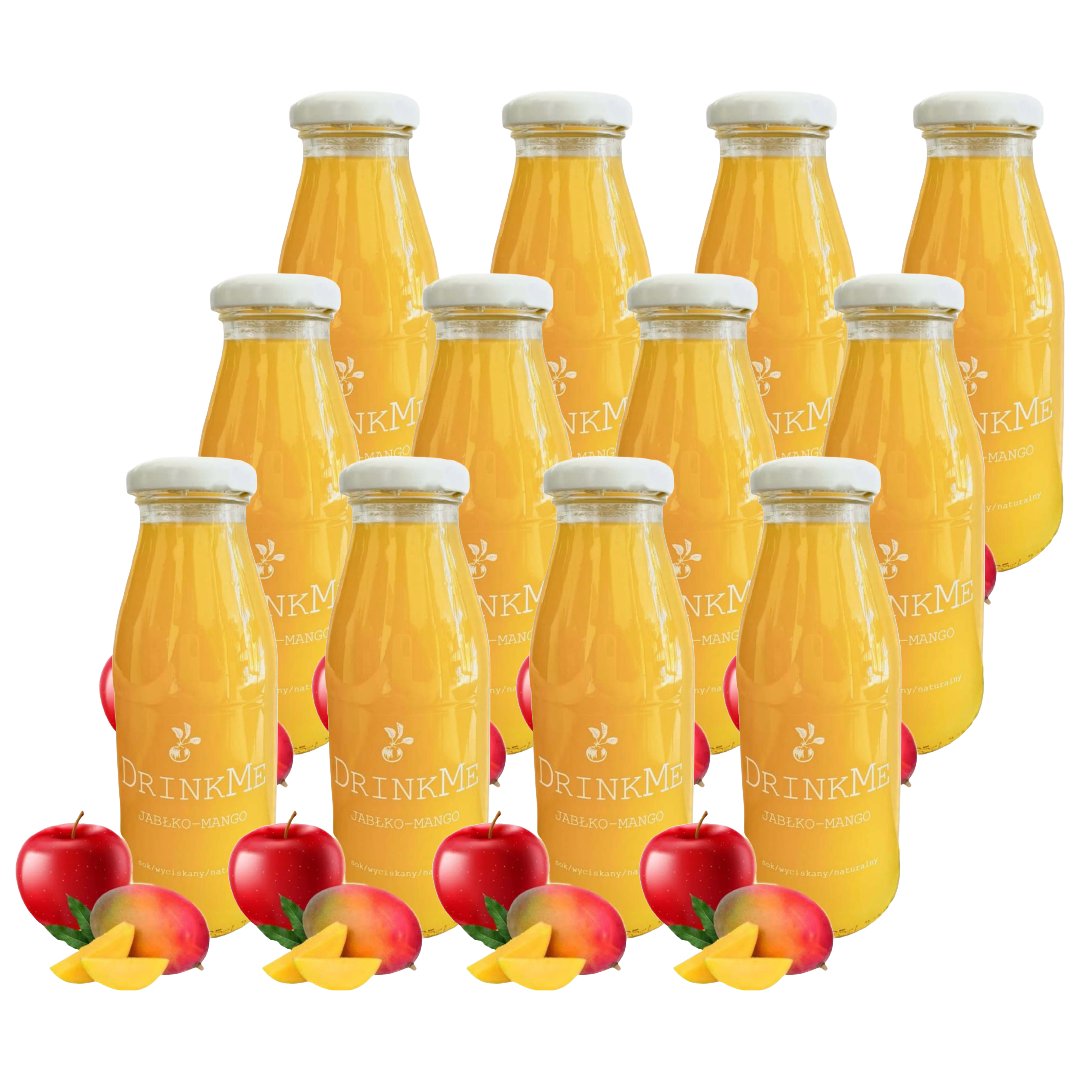 12x Naturalny sok wyciskany NFC jabłko mango DRINKME