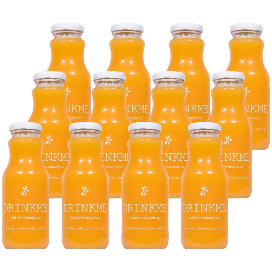 12x Naturalny sok wyciskany NFC jabłko pomarańcza DRINKME