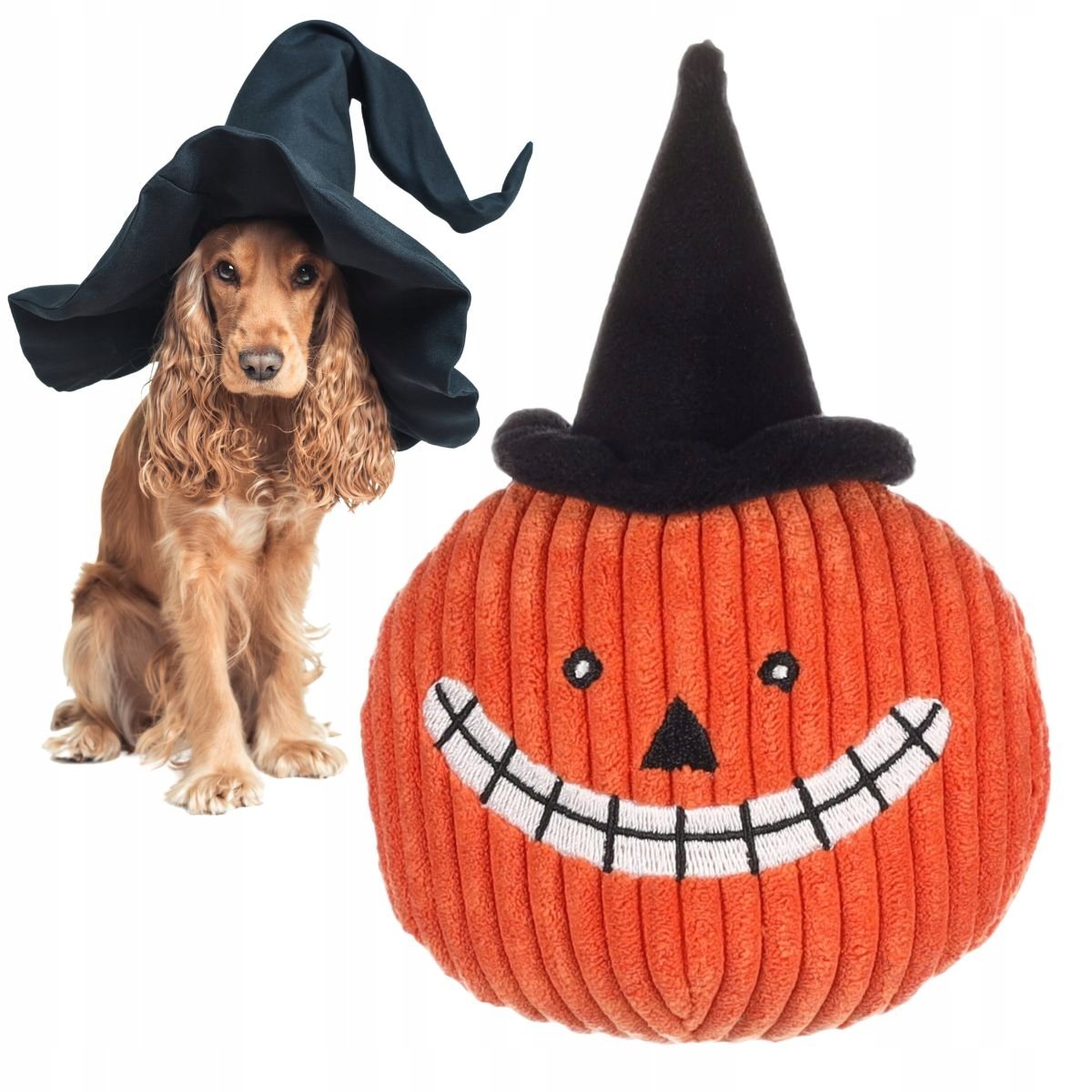 Zabawka dla psa dynia na HALLOWEEN maskotka z piszczałką idealna na imprezę