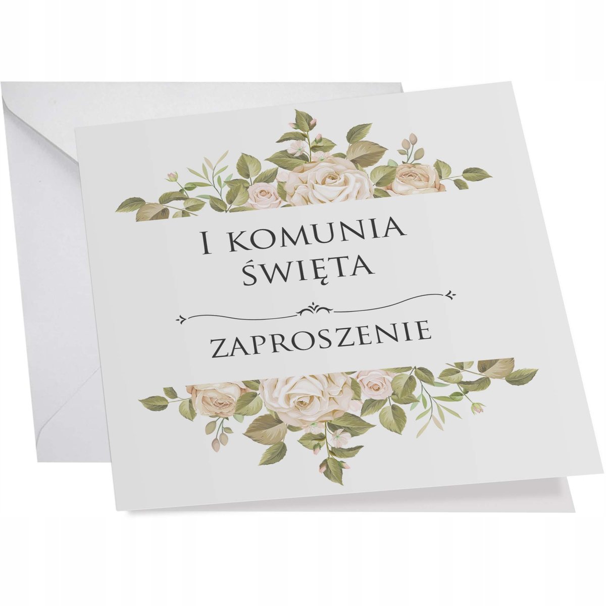ZAPROSZENIE KOMUNIA ŚWIĘTA+KOPERTA KWIATY12szt. Y7
