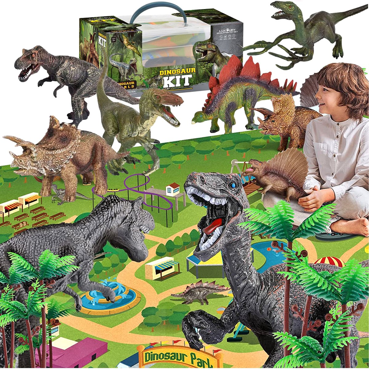 Duży zestaw figurki dinozaur 9 szt MATA PARK JURASSIC + dinozaury