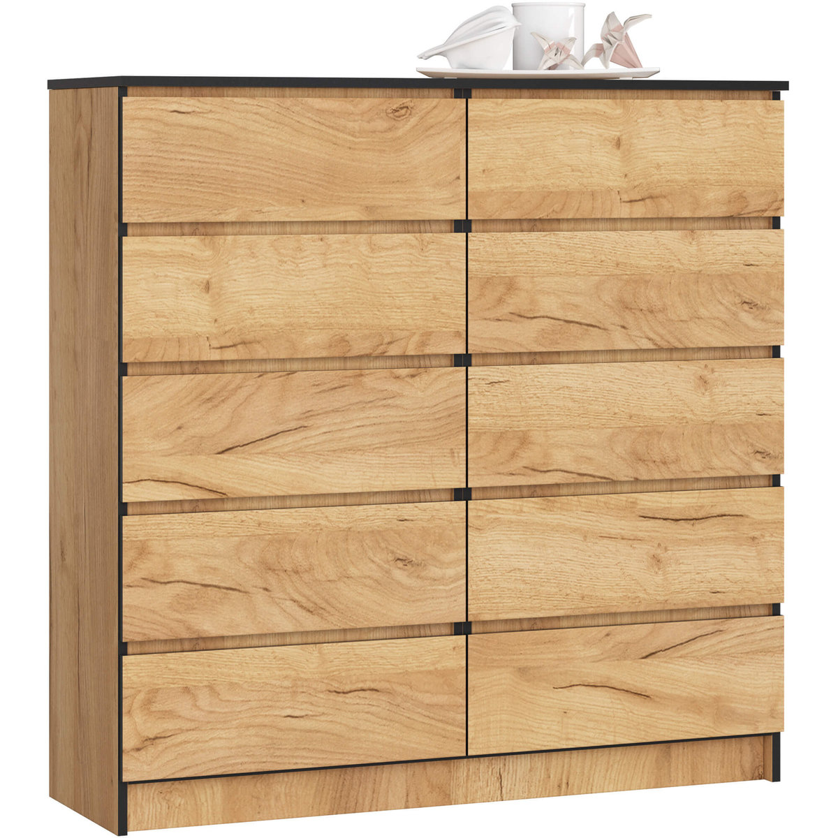 Komoda Do Salonu K 120 Cm 10 Szuflad - Dąb Craft
