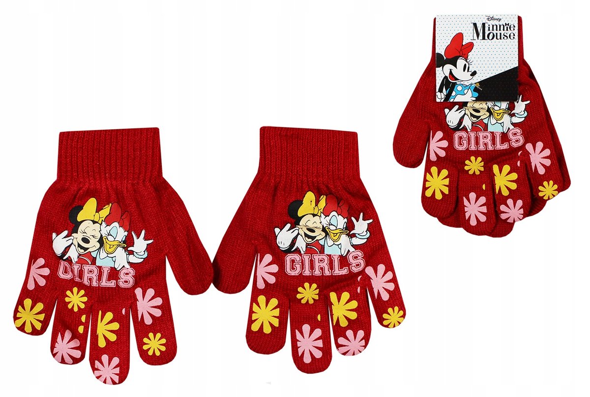 MYSZKA MINNIE RĘKAWICZKI DLA DZIECKA JESIENNE DLA DZIEWCZYNKI DISNEY CIEPŁE