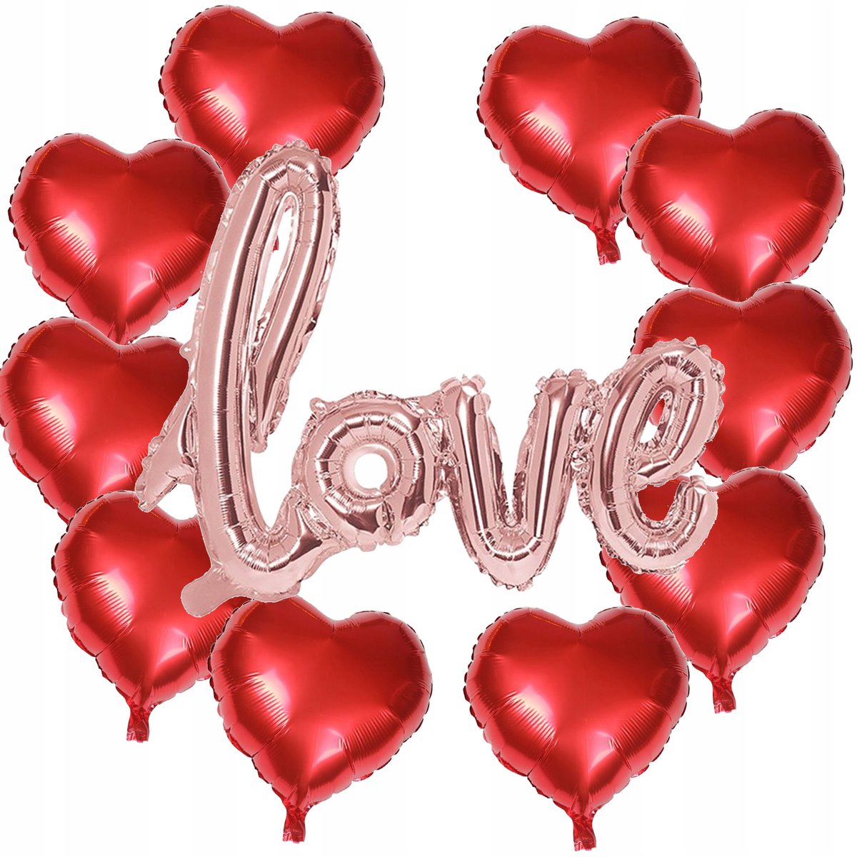 ZESTAW BALONY WALENTYNKI ŚLUB WESELE LOVE SERCA Y3