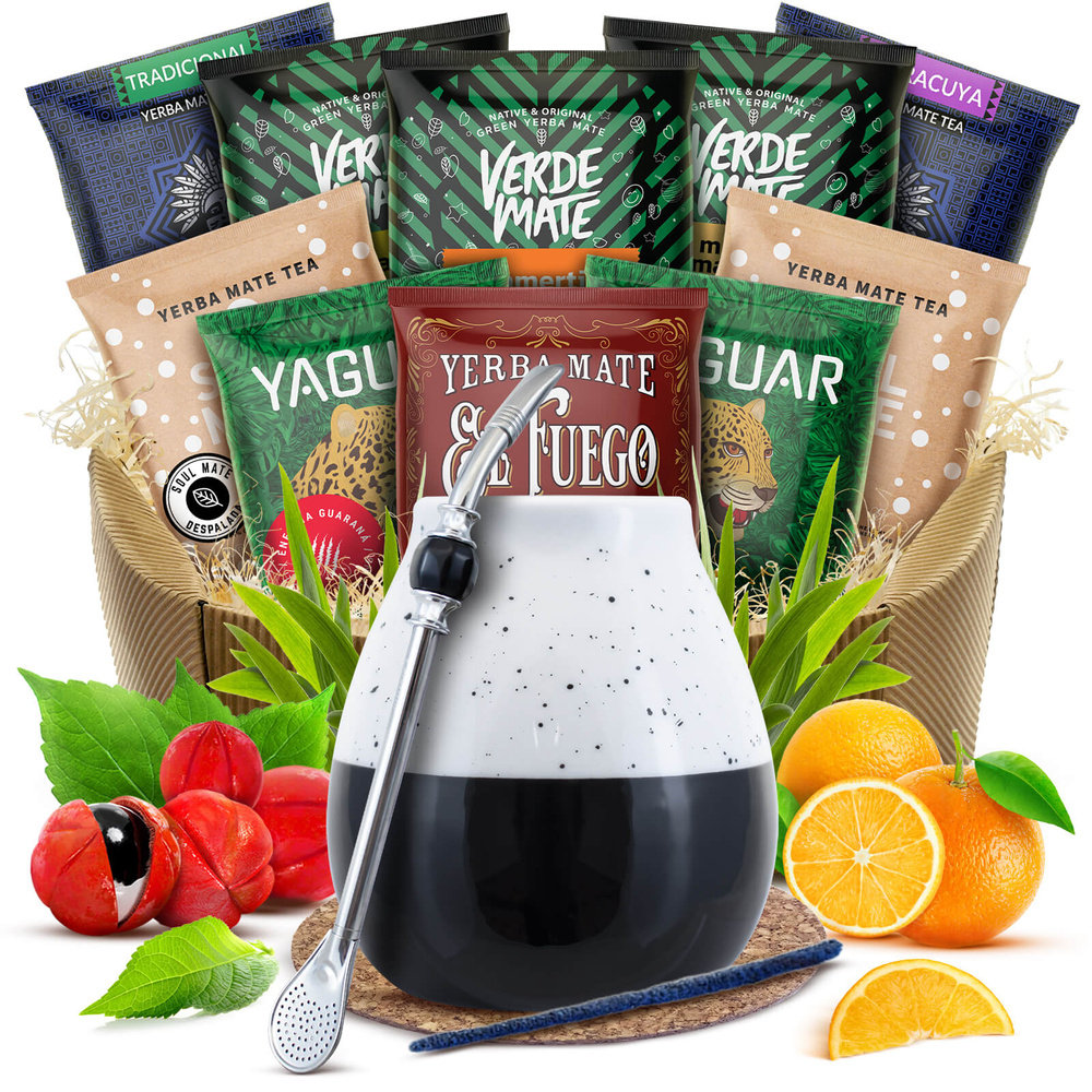 Zestaw Yerba Mate + tykwa i bombilla 10x50g 500g PREZENTOWY
