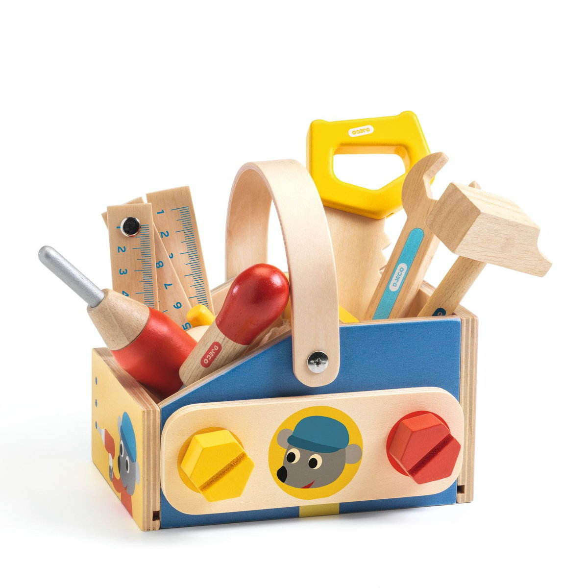 Drewniana skrzynka z narzędziami Djeco