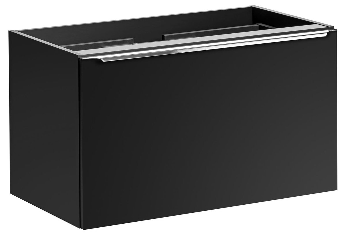 CZARNA Szafka pod Umywalkę 80 cm Wisząca z ORGANIZEREM
