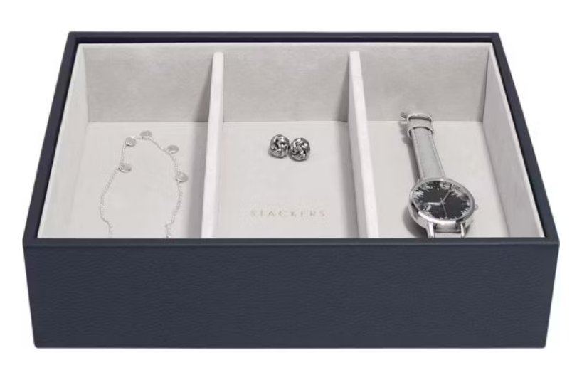 Pudełko na okulary i akcesoria M (granatowe) Classic Stackers