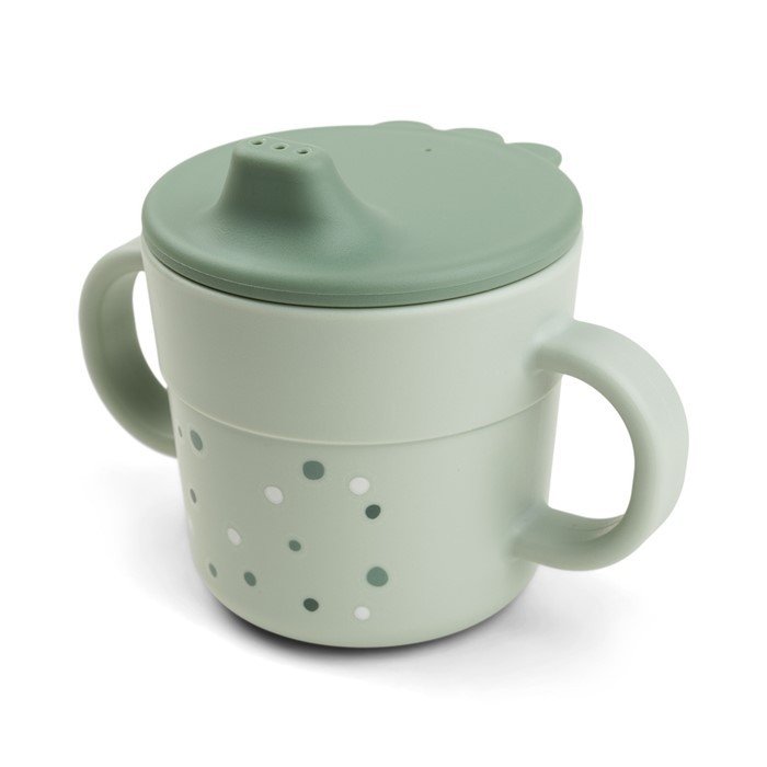 Done by Deer - Kubek z ustnikiem Foodie, Happy Dots Green