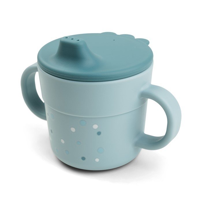 Done by Deer - Kubek z ustnikiem Foodie, Happy Dots Blue