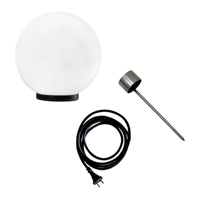 Kula Dekoracyjna Ogrodowa 20Cm Luna Ball Wraz Z Zestawem Montażowym + Żarówka