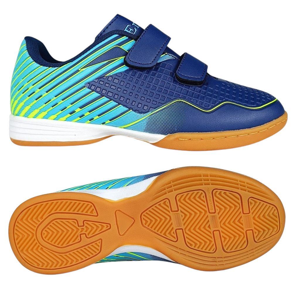 Buty Sportowe Halowe Do gry W Piłkę Nożną Wygodne Lekkie Na Rzepy Halówki Piłkarskie Dziecięce Navy 33