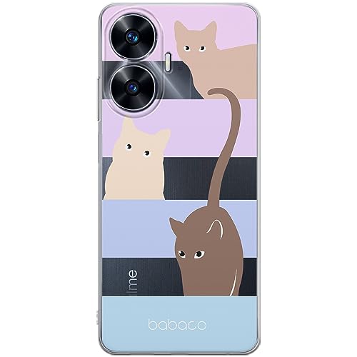 ERT GROUP etui na telefon Realme C55, case oryginalny i oficjalnie licencjonowany przez Babaco, wzór Cats 014, optymalnie dopasowane, plecki z TPU częściowo przeźroczyste