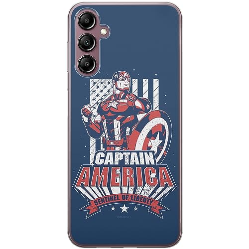 Etui Kapitan Ameryka 018 Marvel Nadruk pełny Granatowy Producent: Samsung, Model: A14 4G/5G