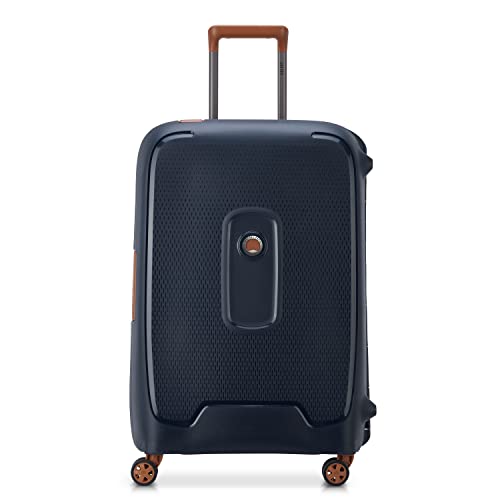 DELSEY PARIS - MONCEY - Średnia sztywna walizka z recyklingu i recyklingu - 69x47x28 cm - 73 litry - M - Niebieski tusz, Niebieski, M, Sztywna walizka