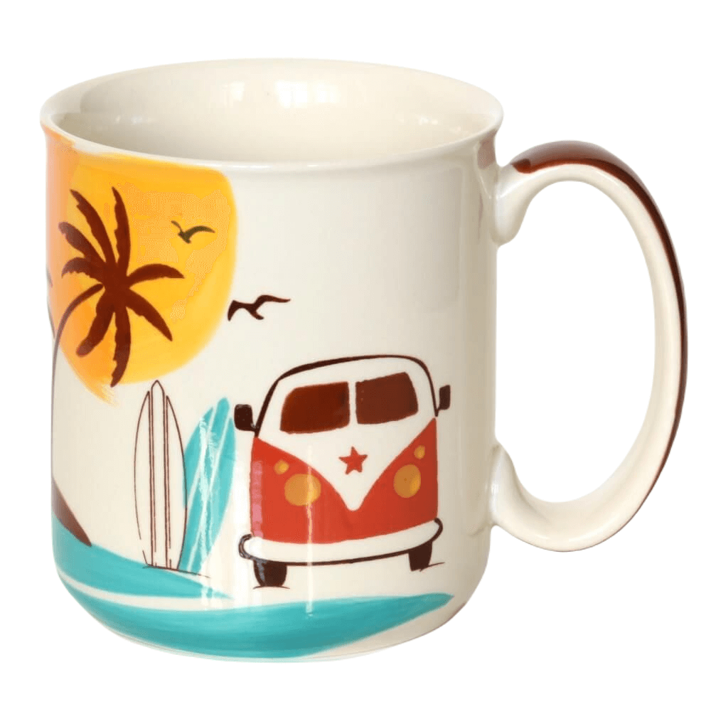 Kubek SUNSET – ręcznie malowane naczynie na kawę herbatę z letnim motywem, uroczy podarunek prezent dla przyjaciela kolegi