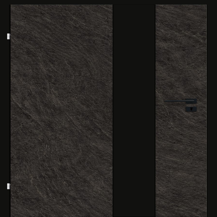 Drzwi wewnętrzne pełne Krater Uni Black Lava 80 lewe Classen 5905612069641