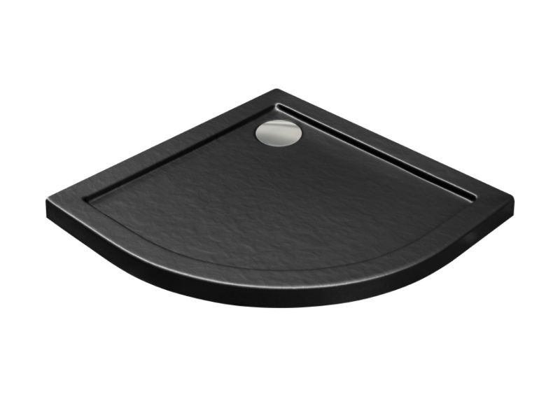 Besco Aron SlimLine Stone Effect New Brodzik półokrągły 80x80 cm czarny BAA-80-NR-CN - odbiór osobisty: Kraków, Warszawa