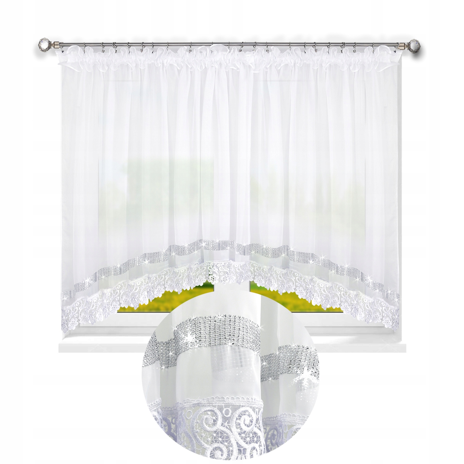 Firana Gotowa Virginia Cyrkonie 500x165 Woal 5 m