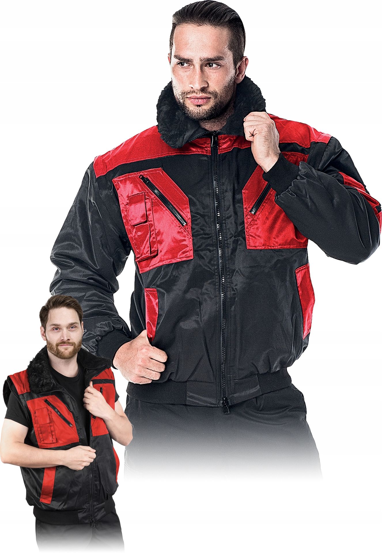 Reis INNY Kurtka ochronna ocieplana XXXL czarno-czerwony 112L508