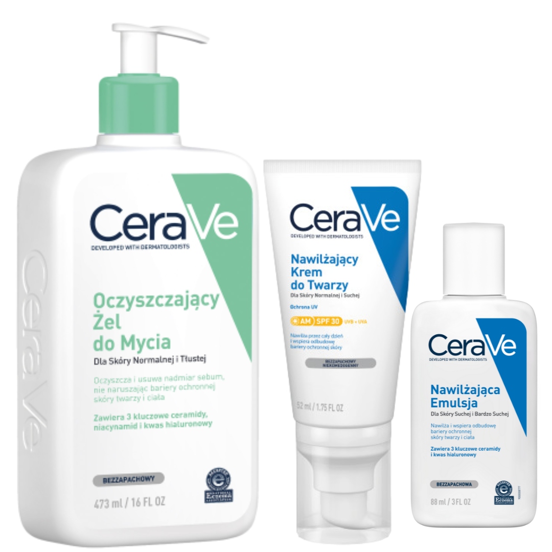 CeraVe Krem do Twarzy Spf 30 52ml Oczyszczający Żel do Mycia 473ml