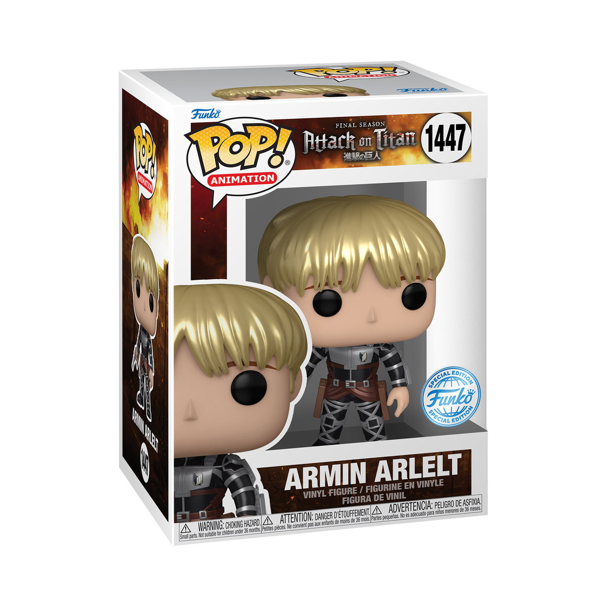 Funko POP! Anime, figurka kolekcjonerska, Attac Of Titan, Armin Arlert, 1447
