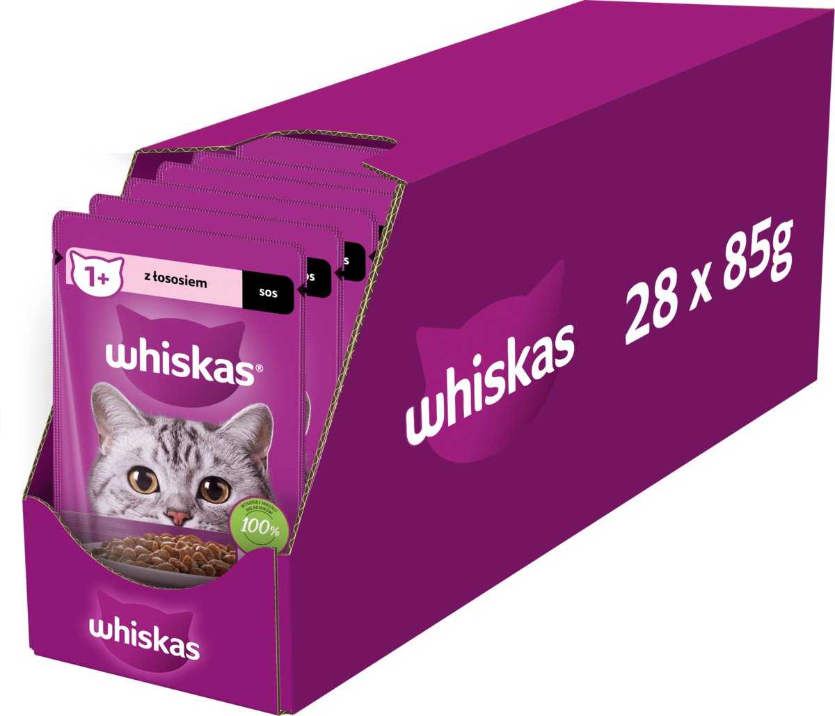WHISKAS Adult saszetka łosoś 28x85 g