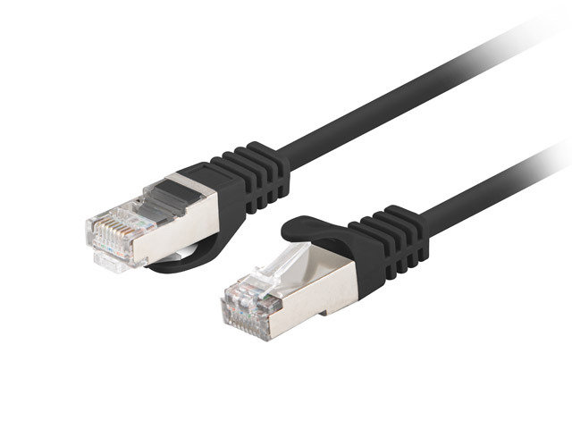 Lanberg, Patchcord KAT.6 FTP 2m Fluke Passed, czarny, 10-pack