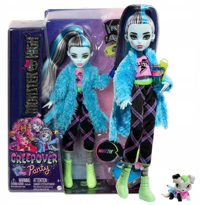 Mattel MONSTER HIGH CREEPOVER PARTY FRANKIE STEIN LALKA POTWÓR PIŻAMOWE PARTY 4+