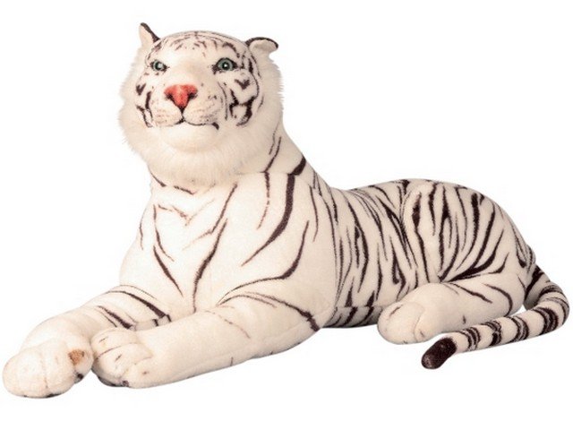Tygrys Śnieżnobiały Kot Duża Przytulanka 100+55Cm