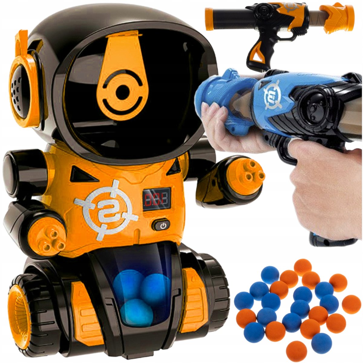 Głodny Robot Gra Zręcznościowa Strzelanie Do Celu 2X Pistolet 24 Kulki