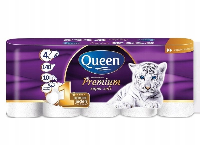 Papier toaletowy 4 warstwy Queen Premium 10 rolek