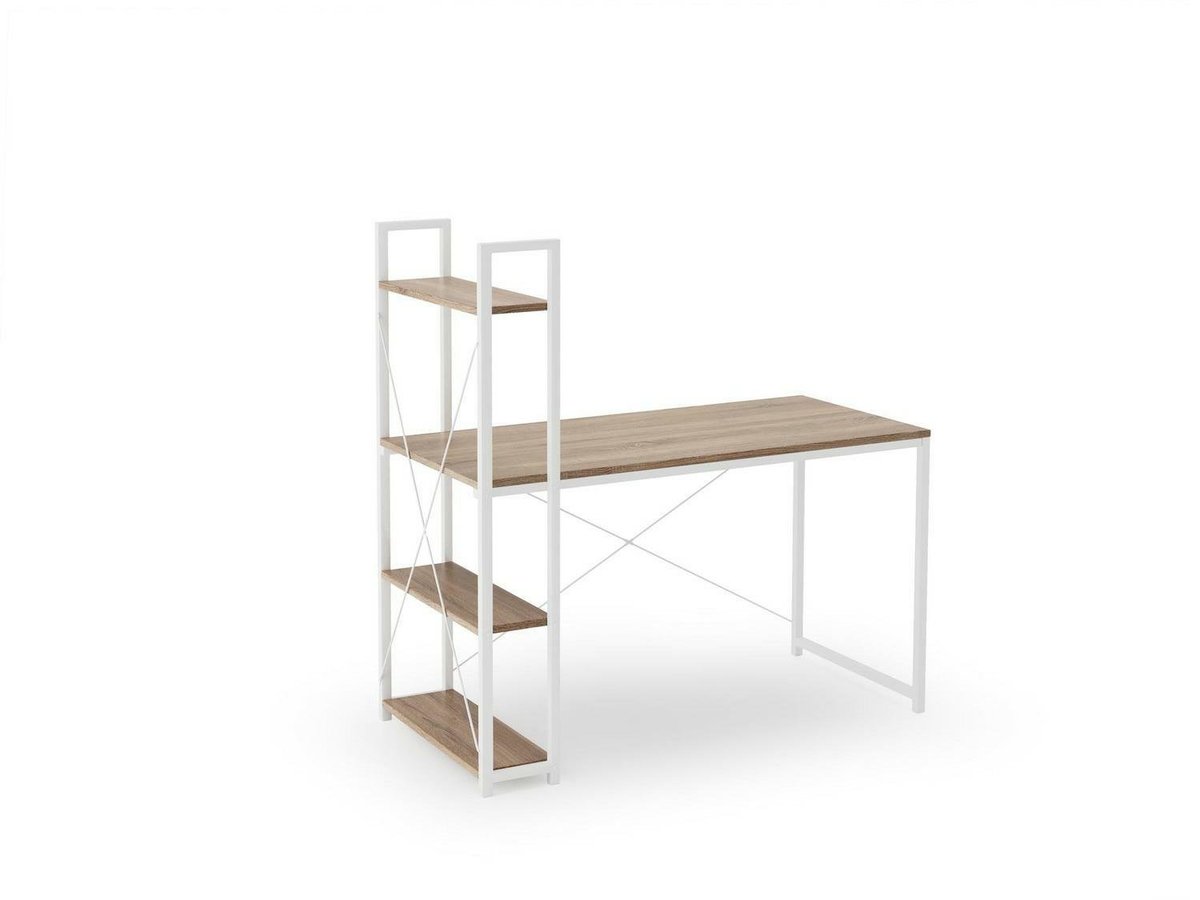 Biurko Z Nadstawką Nare Białe/ Dąb