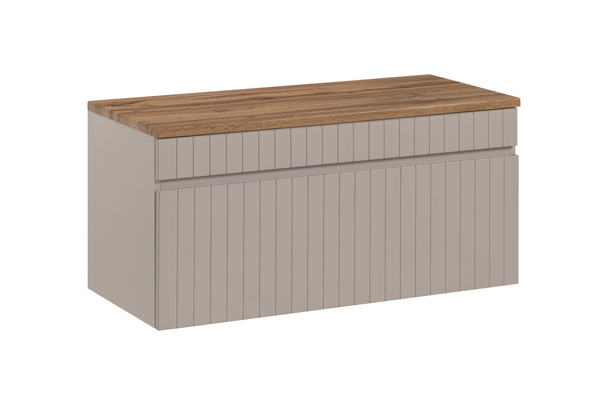 KASZMIROWA Szafka Łazienkowa pod Umywalkę z BLATEM 100 cm FREZOWANY FRONT