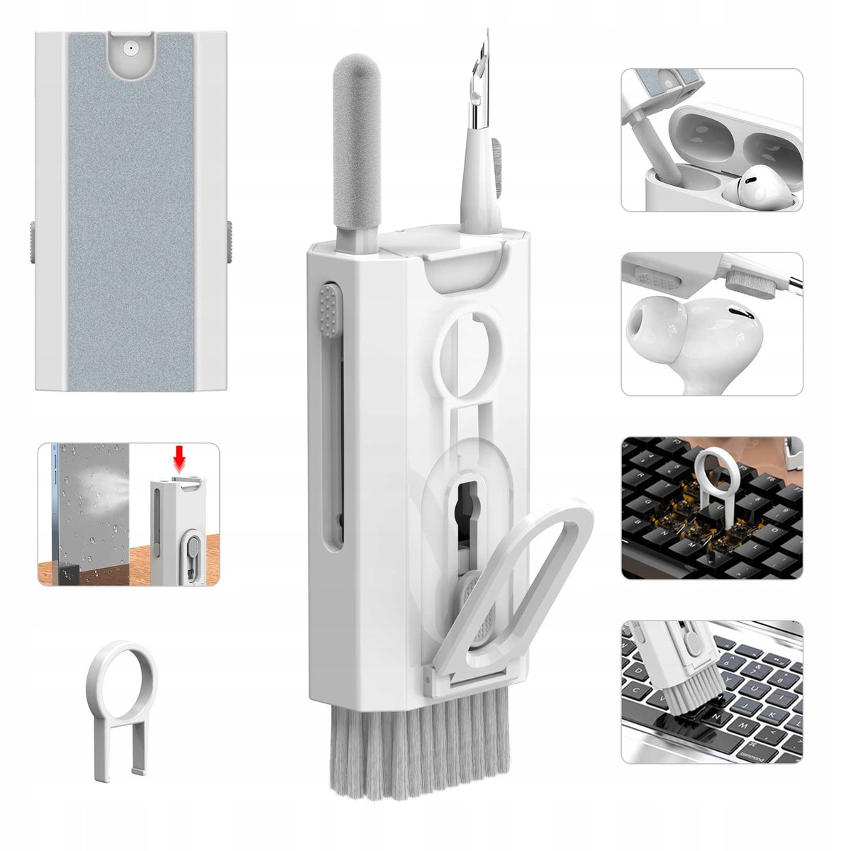 ZESTAW SZCZOTEK DO CZYSZCZENIA KLAWIATURY 8w1 SET