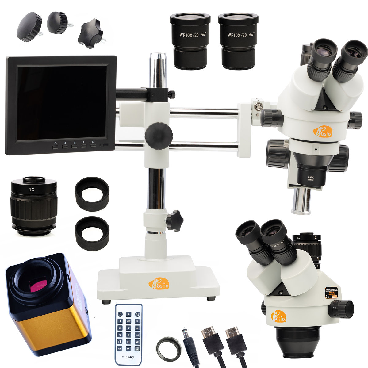 MIKROSKOP STEREOSKOPOWY TRINOKULAROWY SUWNICA OŚWIETLACZ KAMERA ZESTAW XXL