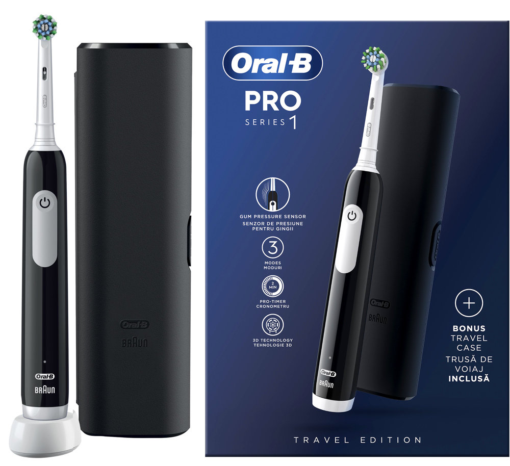 Oral-B PRO 1 CROSS ACTION z ETUI CZARNA