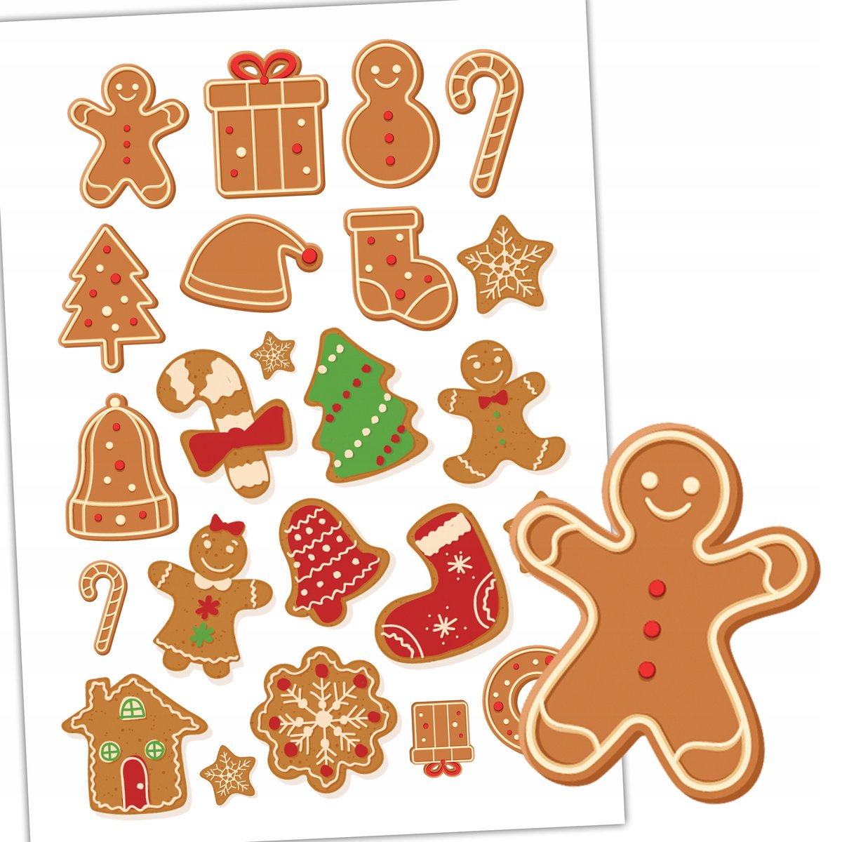 NAKLEJKI ŚWIĄTECZNE ŚWIETA PIERNICZKI OZDOBNE Y3