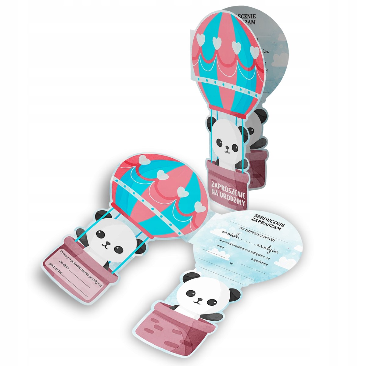 ZAPROSZENIE NA URODZINY BALON PANDA Z2
