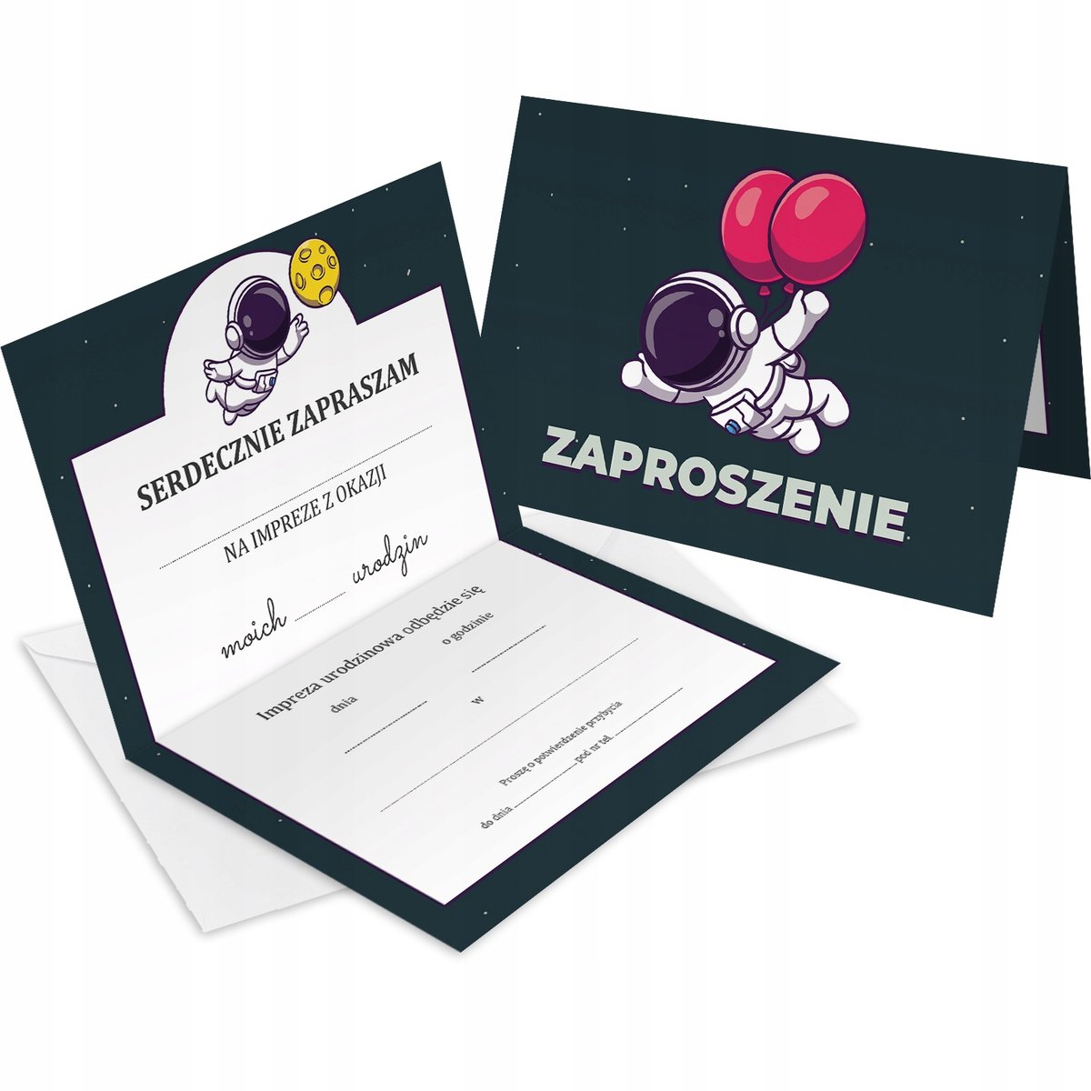 ZAPROSZENIE NA URODZINY ASTRONAUTA POZIOM Z2