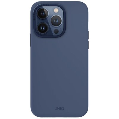 Silikonowe etui z MagSafe UNIQ Lino Hue MagClick do iPhone 15 Pro Granatowy