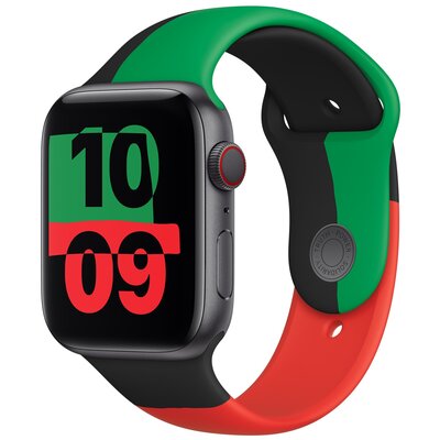 Pasek wymienny Apple 44mm Black Unity sportovní - M/L (MUQ83ZM/A)